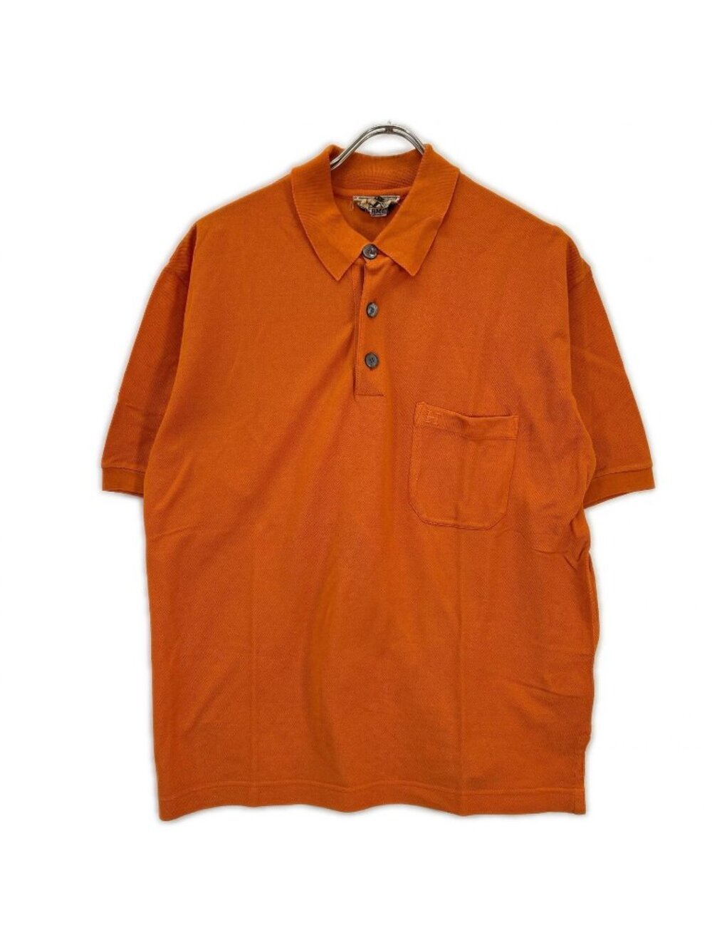 Hermes Orange Cotton Logo Polo